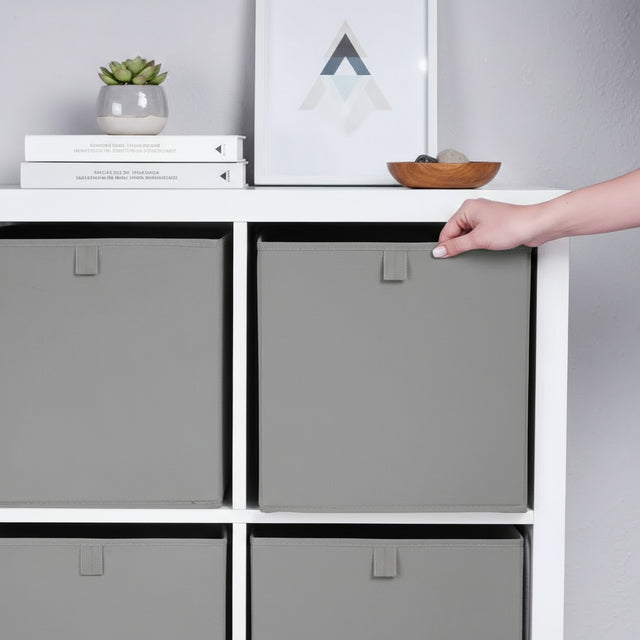 Box für Ikea Kallax Regal, faltbare Stoffbox, Kiste - Grau Box Kiste Korb Clutter Cover