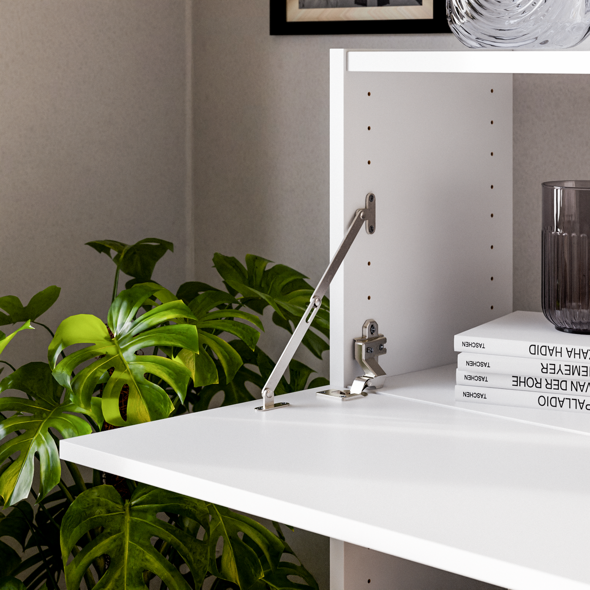 Klapptür für IKEA BILLY Regal, 80 x 30cm in Weiß oder Eichenoptik Billy Einsatz Clutter Cover