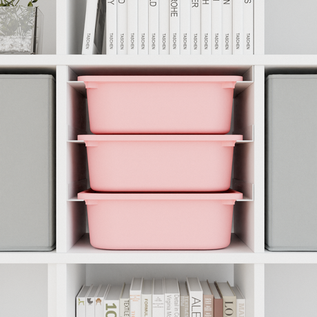 Ikea Kallax Halterung für Trofast Boxen Schienensystem mit passenden Kisten Mit 3x Box (rosa) Kallax Einsatz Clutter Cover
