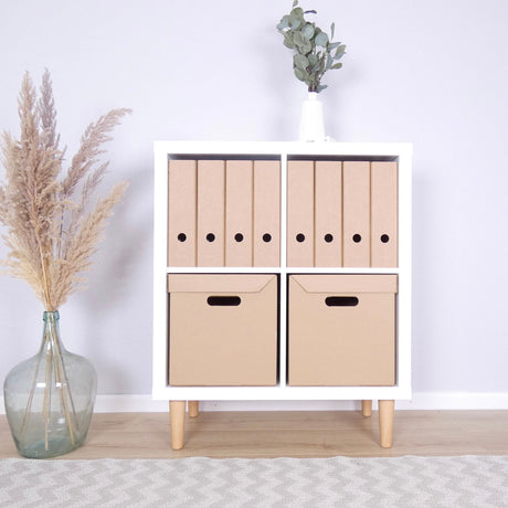 Ikea Kallax Box aus Pappe stabile Kiste mit integriertem Deckel - Braun Clutter Cover