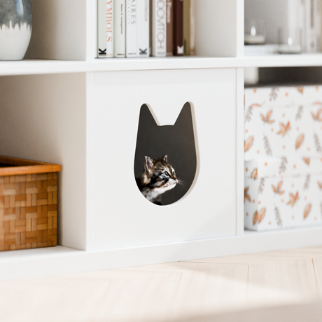 IKEA Kallax Katzenhaus, weiß - 33 x 33cm, Katzenhöhle, Schlafplatz Kallax Einsatz Clutter Cover