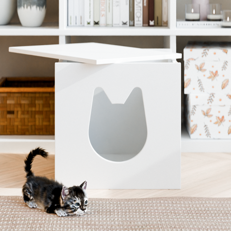 IKEA Kallax Katzenhaus, weiß - 33 x 33cm, Katzenhöhle, Schlafplatz Kallax Einsatz Clutter Cover