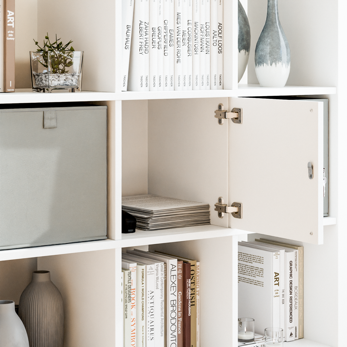 IKEA Kallax abschließbare Tür, weiß - 33 x 33cm, Türeinsatz mit Schloss Tür Clutter Cover