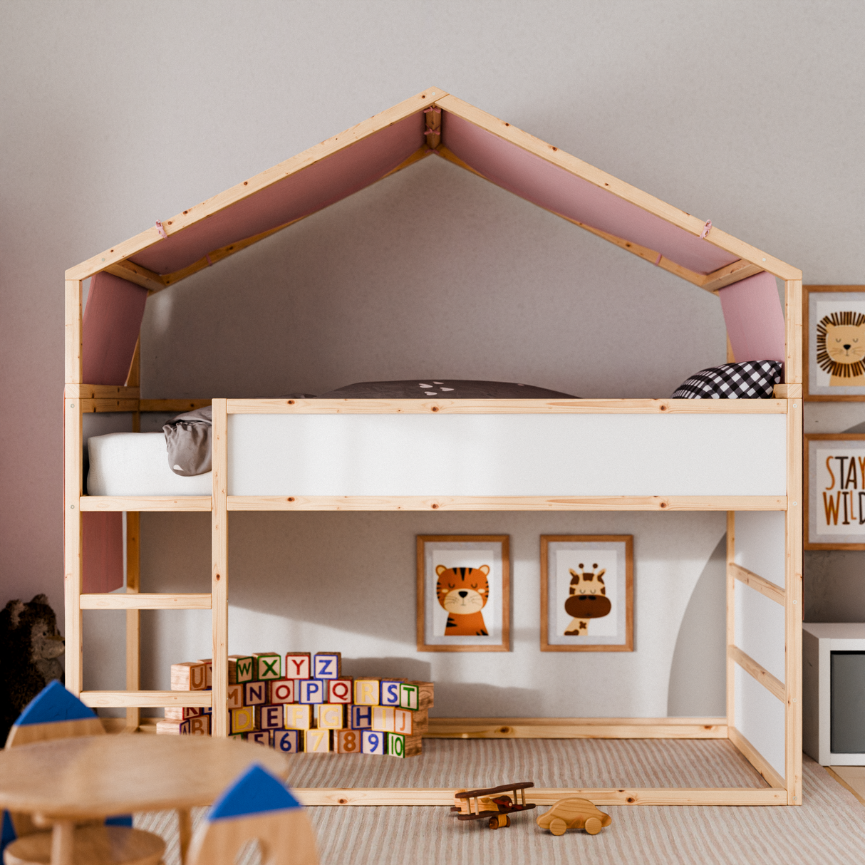 Stoffdach „Lillevilla“ für IKEA Kura Bett Stoffdach Clutter Cover