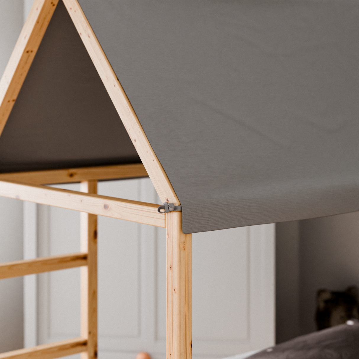 Stoffdach „Lillehus“ für IKEA Kura Bett Stoffdach Clutter Cover