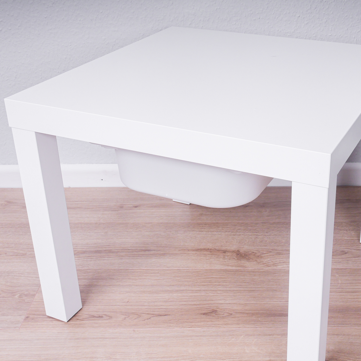 Ikea Lack Tisch Halterung für Trofast Boxen, Holz-Schiene, Halteschiene für Spieltisch, wahlweise inkl. Box Clutter Cover