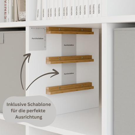 Einsatz für IKEA Kallax Regal, Schienen aus Holz, wahlweise mit passenden Boxen wie Trofast Box Kiste Clutter Cover
