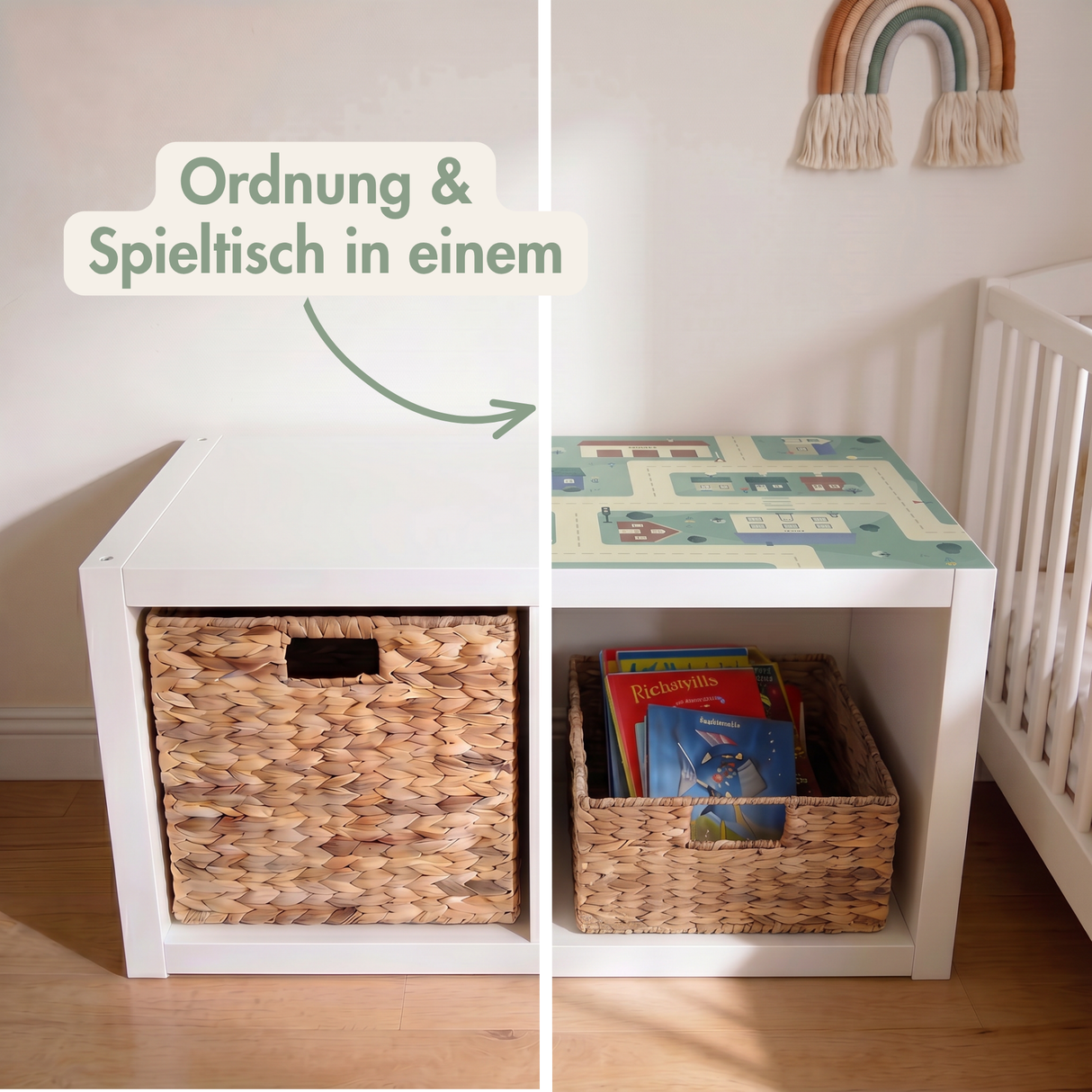 Spielfolie für IKEA Kallax Regal (2er, 3er, 4er), PVC freie Klebefolie, selbstklebende Möbelfolie