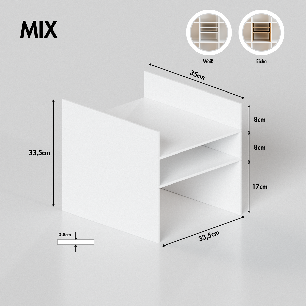 Fachteiler für IKEA Kallax Regal, verschiedene Varianten Fachteiler Clutter Cover