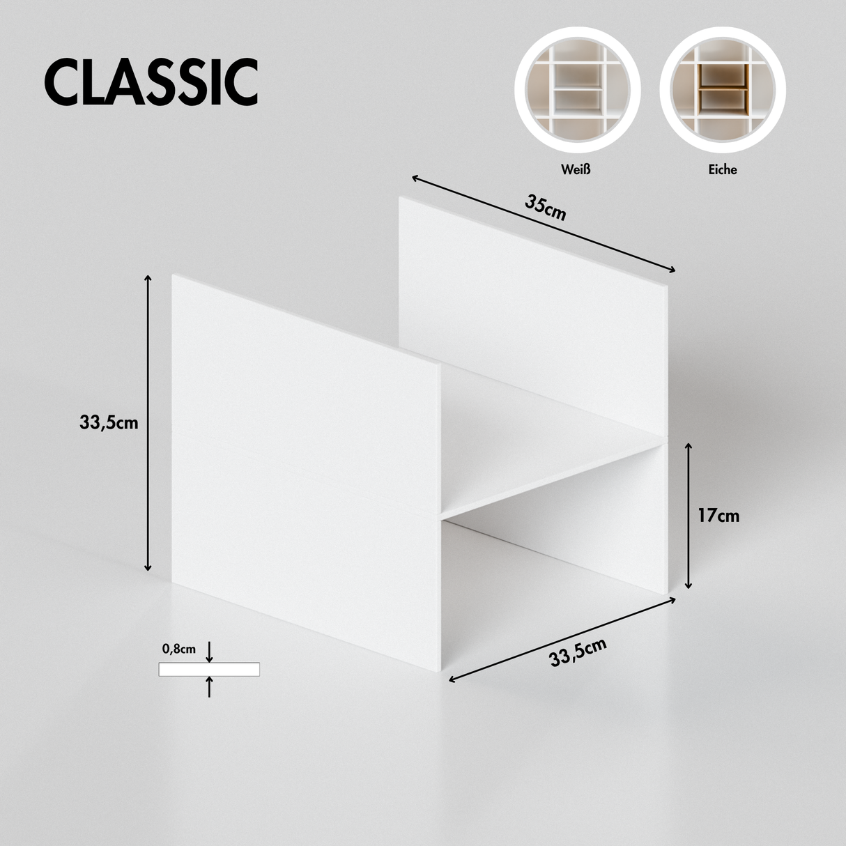 Fachteiler für IKEA Kallax Regal, verschiedene Varianten Fachteiler Clutter Cover