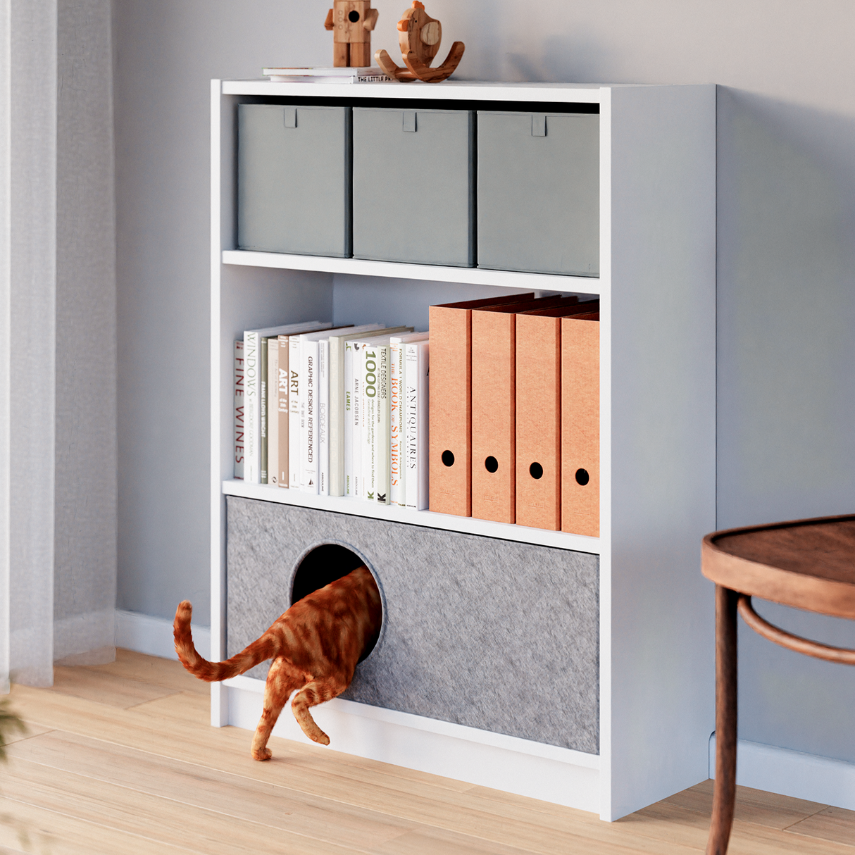 Katzenhöhle für IKEA Billy Regal 75 x 25 x 29cm, Filzhöhle für Katzen Billy Einsatz Clutter Cover