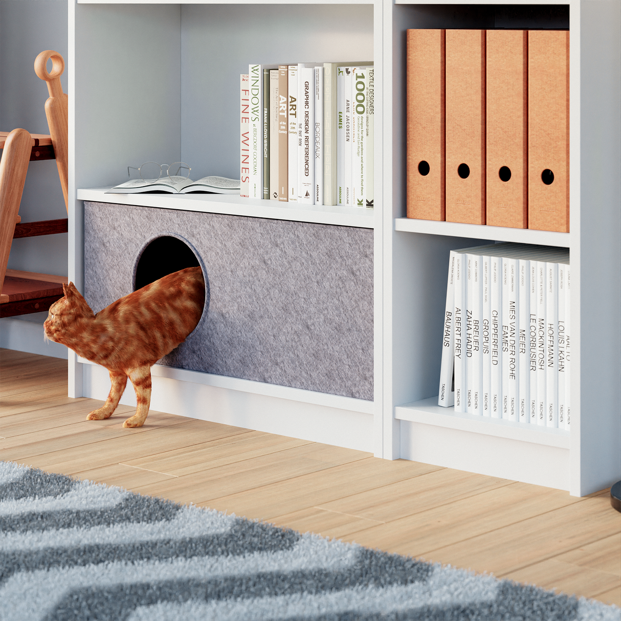 Katzenhöhle für IKEA Billy Regal 75 x 25 x 29cm, Filzhöhle für Katzen Billy Einsatz Clutter Cover