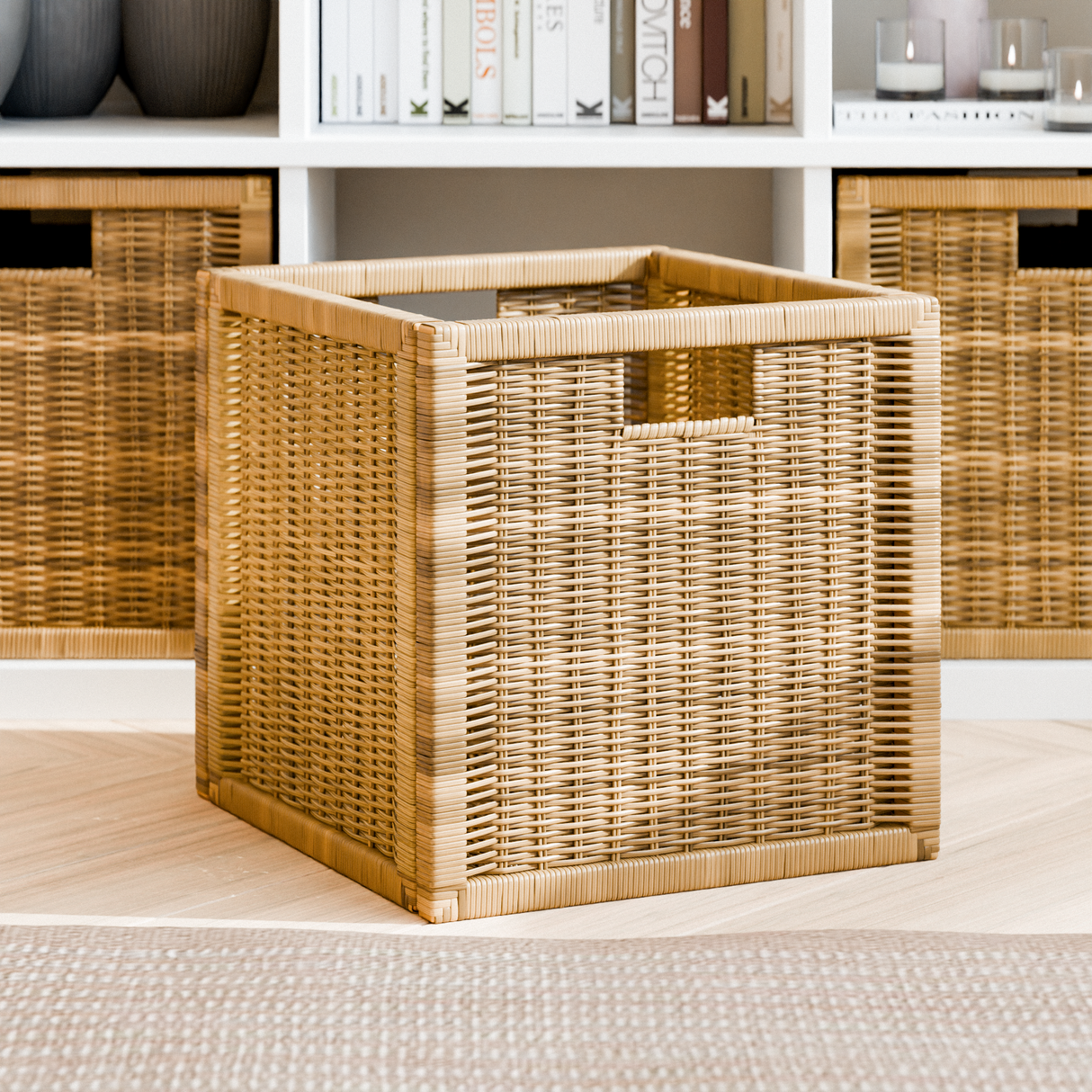 IKEA Kallax Korb, 32 x 32 x 34cm, Rattan, Geflecht - braun Box Kiste Korb Clutter Cover