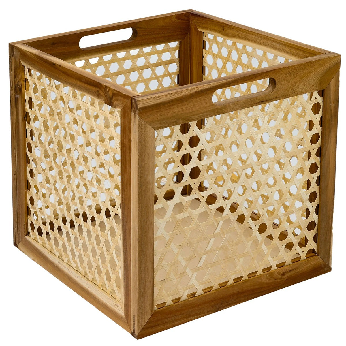 Kallax Rattan Korb mit Wiener Geflecht und Holzrahmen, 32 x 34 x 32cm Muster 2 Kallax Einsatz Clutter Cover