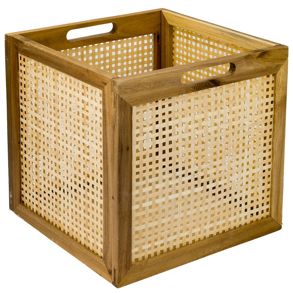 Kallax Rattan Korb mit Wiener Geflecht und Holzrahmen, 32 x 34 x 32cm Muster 3 Kallax Einsatz Clutter Cover