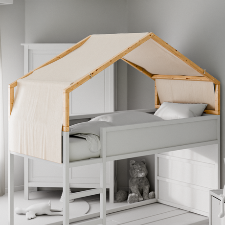 Stoffdach „Lillevilla“ für IKEA Kura Bett Stoffdach Clutter Cover