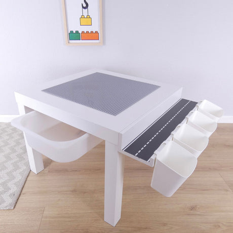 Lego Spieltisch in verschiedenen Farben für kleine Baumeister:innen Grau Weiß Clutter Cover