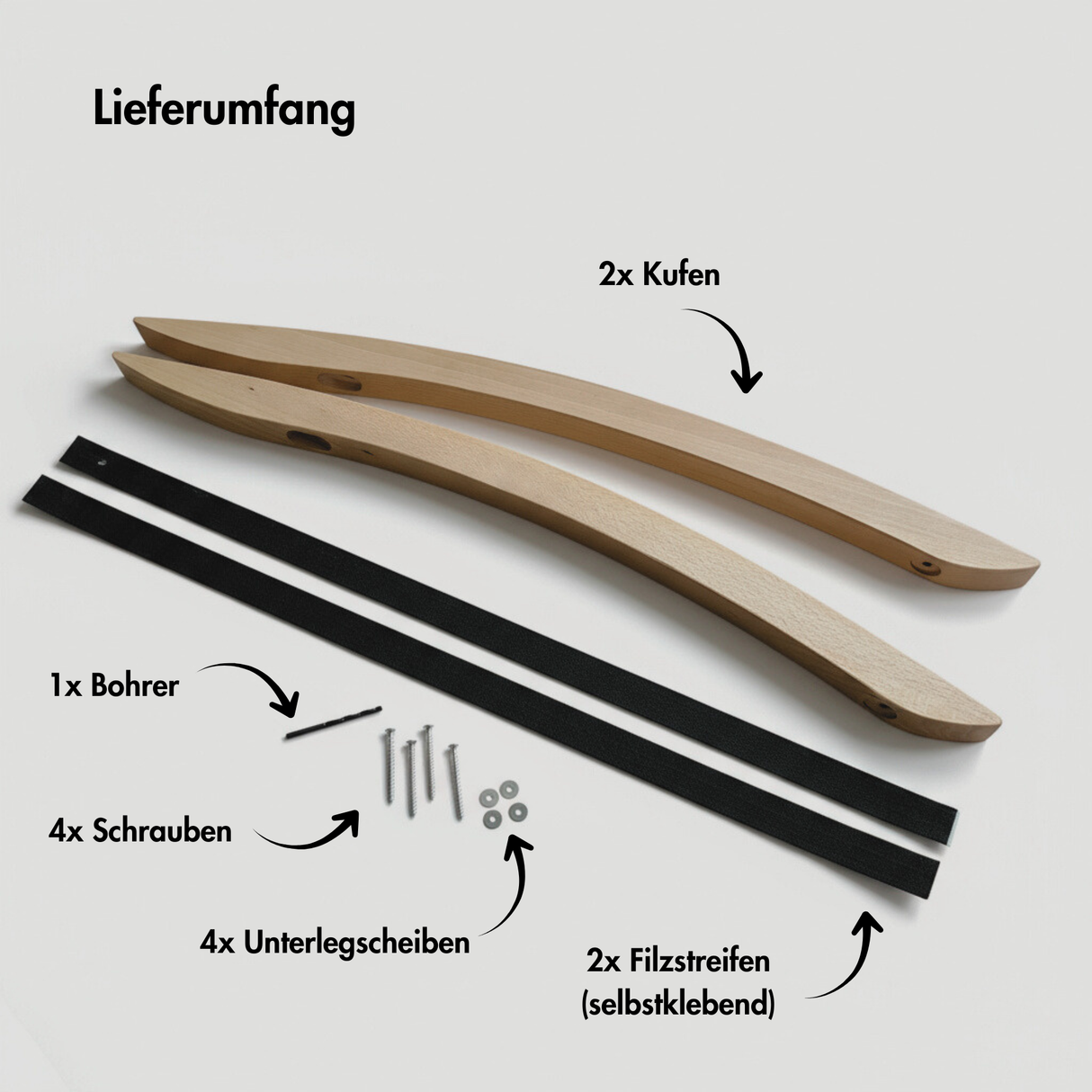 Kufen für IKEA Strandmon Sessel - Umbauset für Schaukelstuhl Möbelfüße Clutter Cover