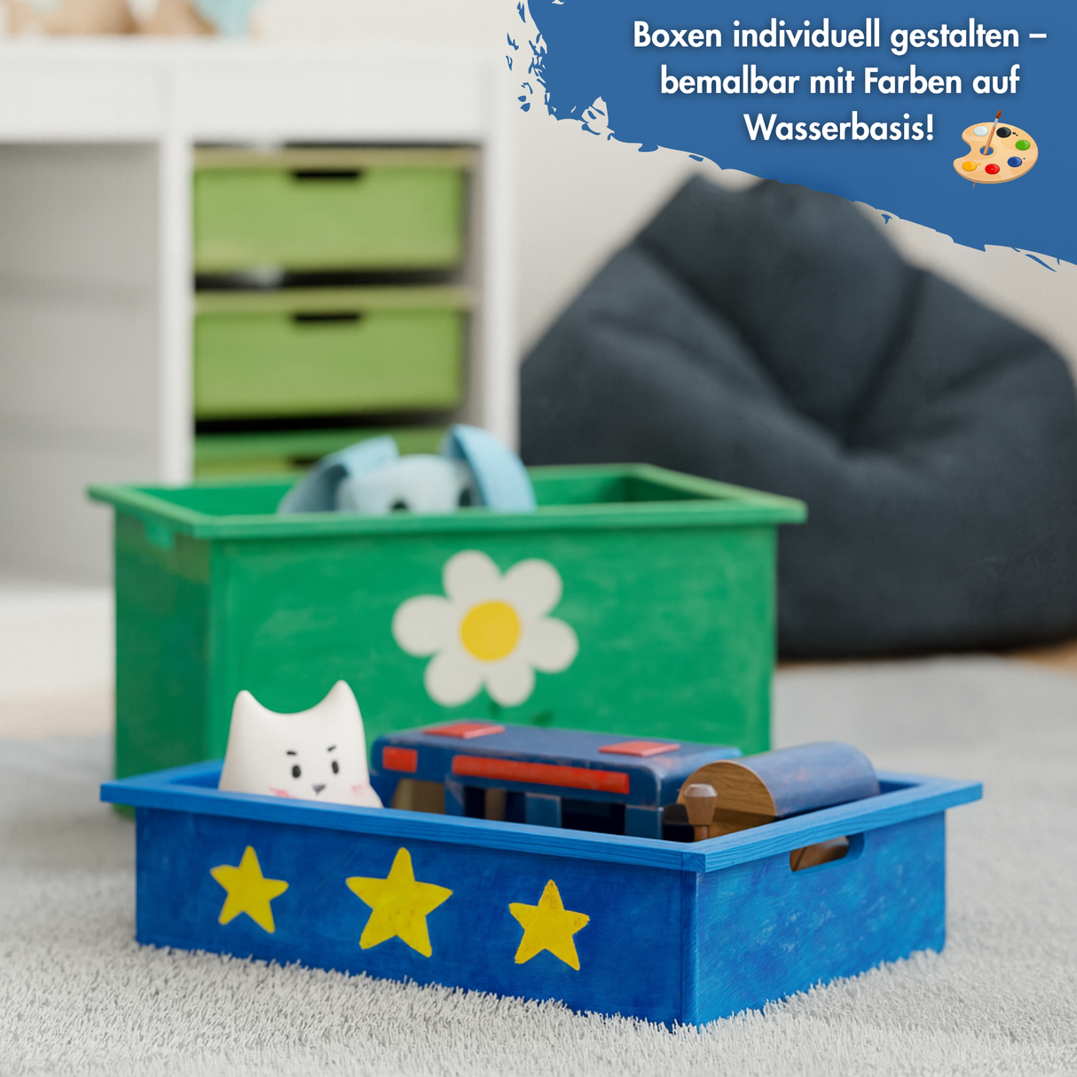 Holzkiste "TROVÄ" 42 x 30cm, Box aus Holz für IKEA Trofast Regal, verschiedene Höhen Trofast Box Clutter Cover