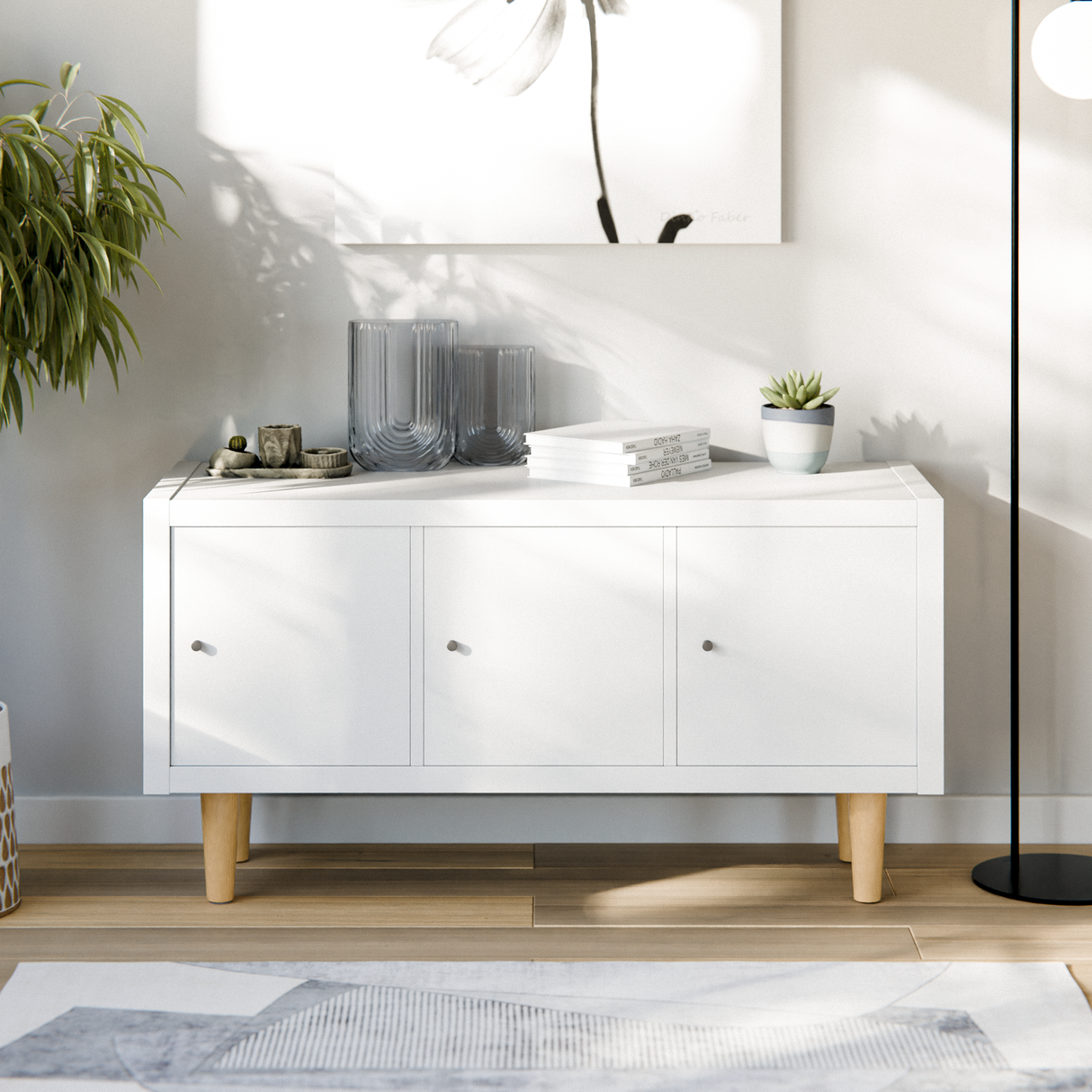 Möbelfüße Regalbeine passend für Ikea Kallax Regal - Buchenoptik, 17cm Höhe 4 Stück Möbelfüße Clutter Cover