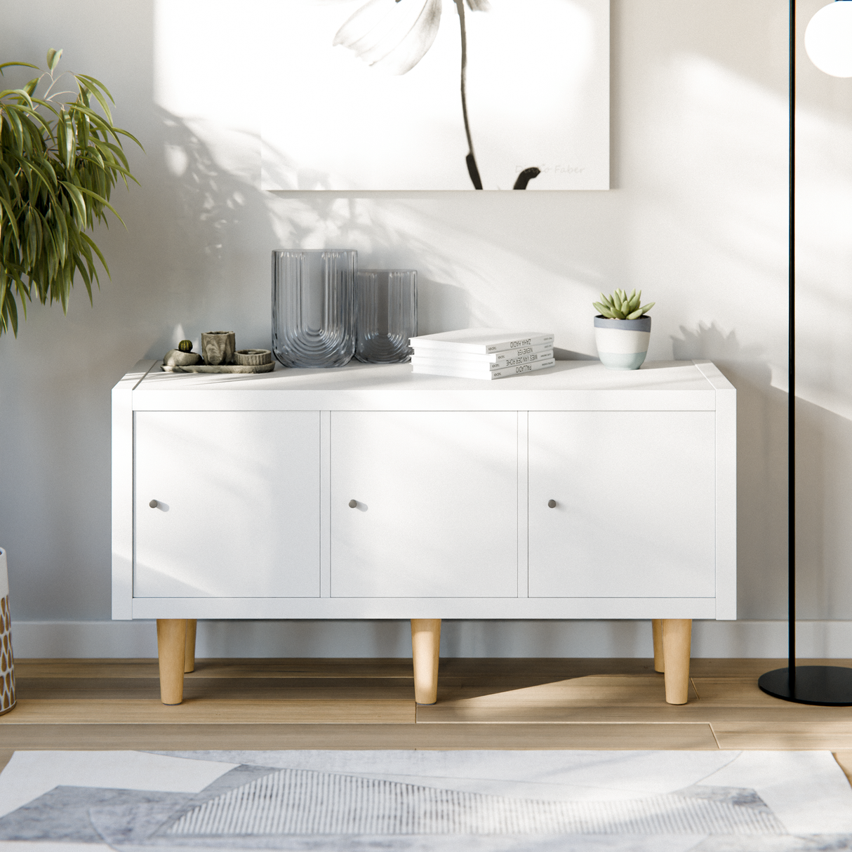 Möbelfüße Regalbeine passend für Ikea Kallax Regal - Buchenoptik, 17cm Höhe 6 Stück Möbelfüße Clutter Cover