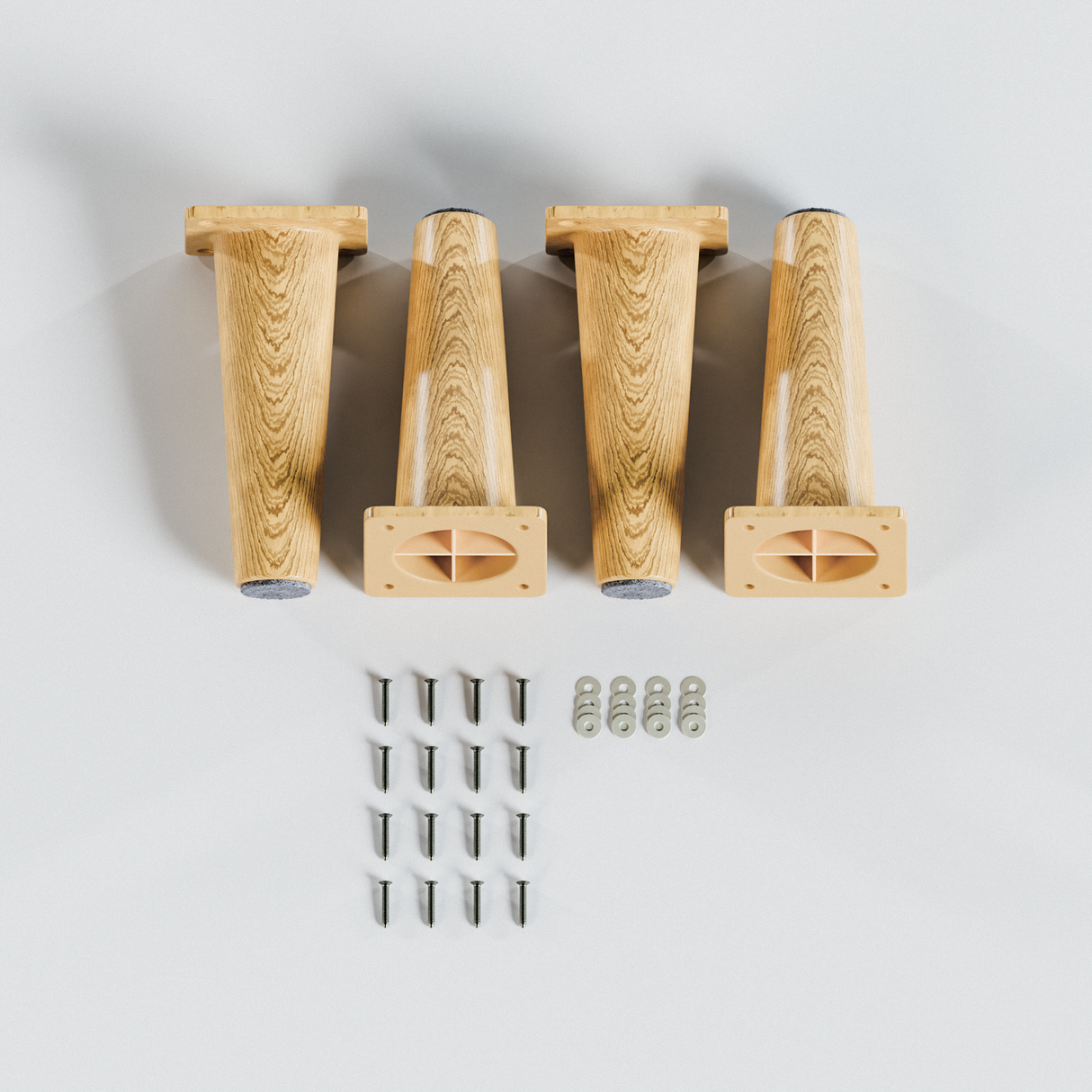 Möbelfüße Regalbeine passend für Ikea Kallax Regal - Buchenoptik, 17cm Höhe Möbelfüße Clutter Cover