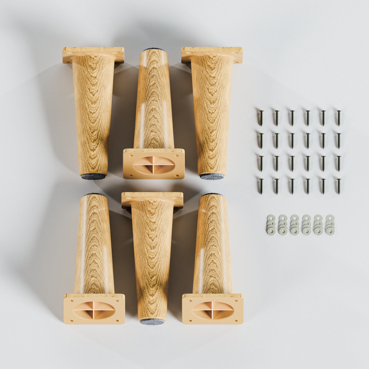 Möbelfüße Regalbeine passend für Ikea Kallax Regal - Buchenoptik, 17cm Höhe Möbelfüße Clutter Cover