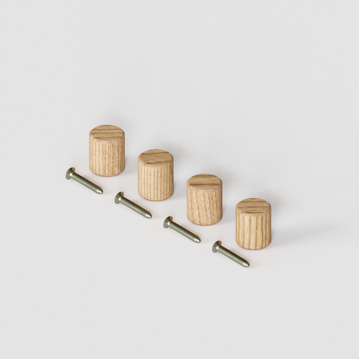 Möbelknopf aus Eiche für Kallax Türen und Schubladen, Ø 13mm, Höhe 15mm 4er-Set Möbelgriffe Clutter Cover