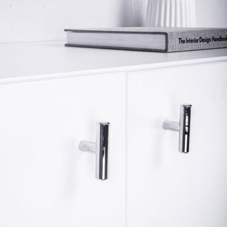 Möbelknöpfe Griffe passend für IKEA Möbel - T- Griff Chrome Regalgriffe T Form Clutter Cover