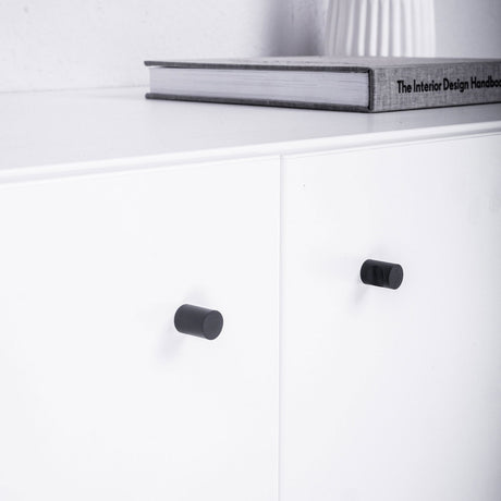 Möbelknöpfe Griffe passend für IKEA Möbel - Tube Schwarz Möbelgriffe Clutter Cover