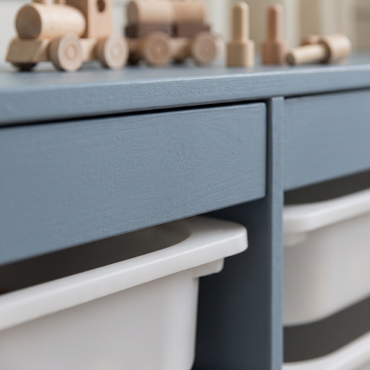 Möbelfarbe ohne Schleifen, Blau 750ml Kreidefarbe ideal für IKEA Möbel, Kreidelack für ca. 6m² Möbelfarbe Clutter Cover