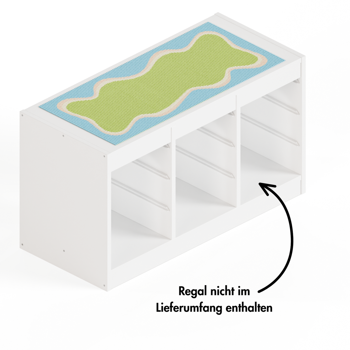 Bauplatte "Lillvik" für IKEA Trofast Regal Weiß & Kiefer, kompatibel mit LEGO® Steinen, XXL Spieltisch Grundplatte zum Aufkleben Trofast Grundplatte für Klemmbausteine Clutter Cover