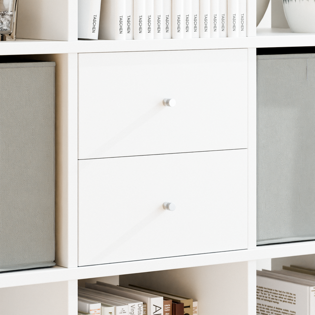 IKEA Kallax Einsatz mit 2 Schubladen, weiß - 33 x 33cm Schubladen Clutter Cover