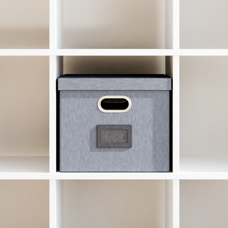 Kallax Box für Hängeregister DIN A4, Stoffbox für Hängemappen, 33 x 37,5 x 28cm Kallax Einsatz Clutter Cover