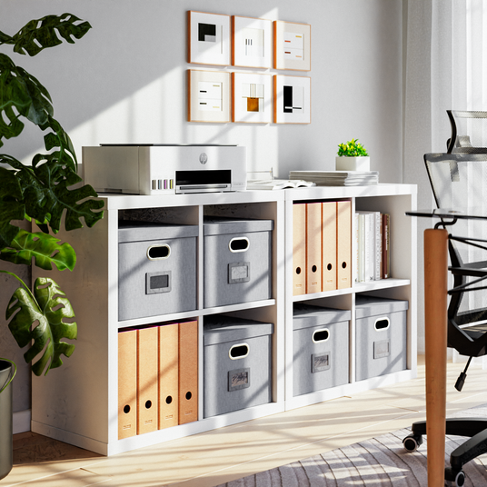 Kallax Box für Hängeregister DIN A4, Stoffbox für Hängemappen, 33 x 37,5 x 28cm Kallax Einsatz Clutter Cover