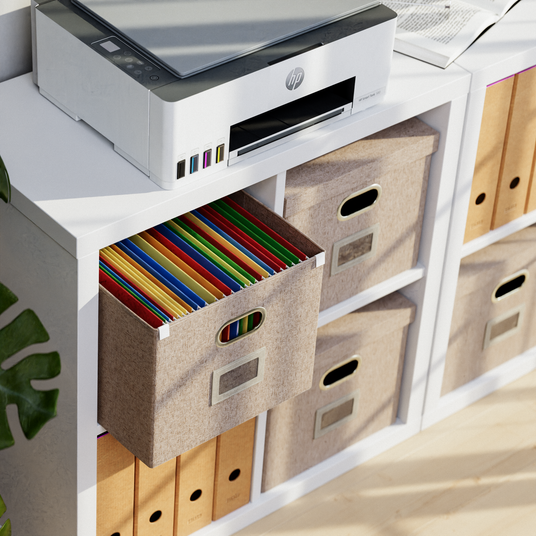 Kallax Box für Hängeregister DIN A4, Stoffbox für Hängemappen, 33 x 37,5 x 28cm Kallax Einsatz Clutter Cover