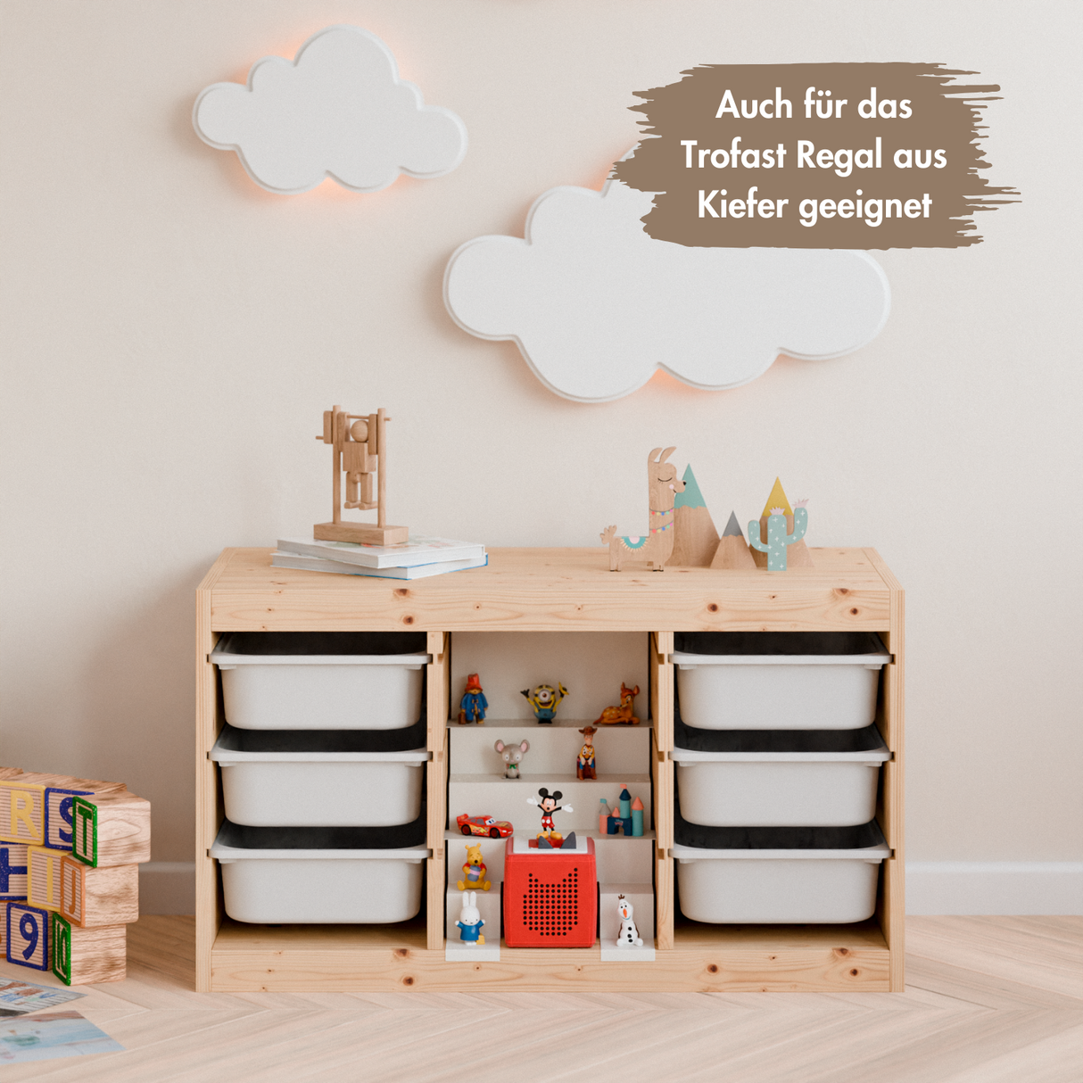 Tonie Regal für IKEA Trofast - Magnetische Treppe zur Aufbewahrung von Tonie Figuren Tonie Regal Clutter Cover