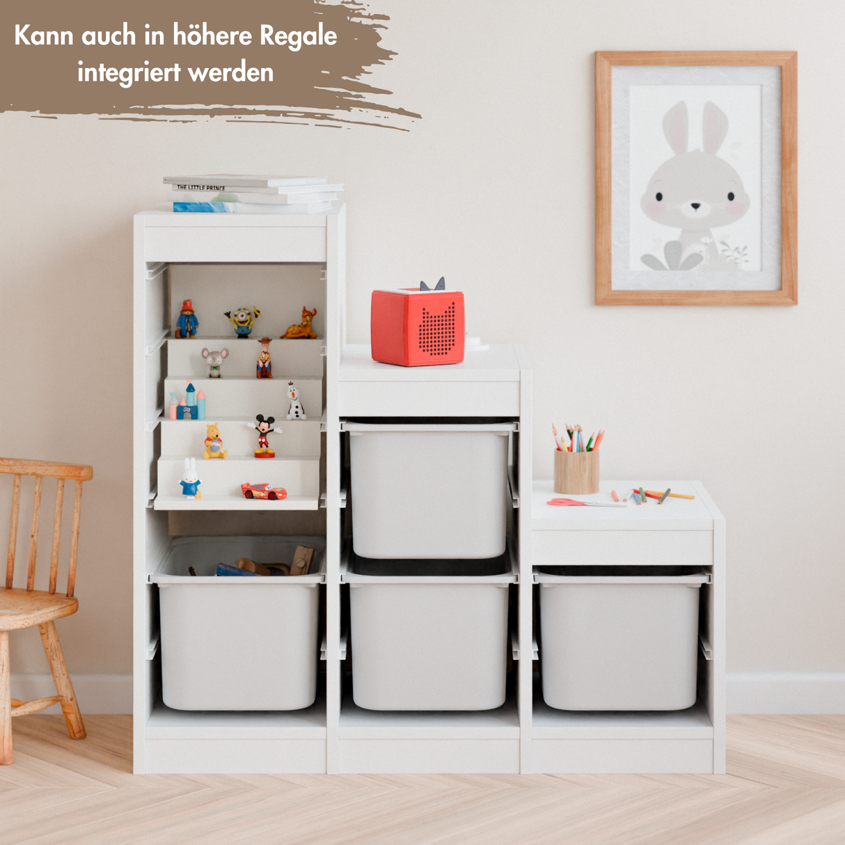 Tonie Regal für IKEA Trofast - Magnetische Treppe zur Aufbewahrung von Tonie Figuren Tonie Regal Clutter Cover