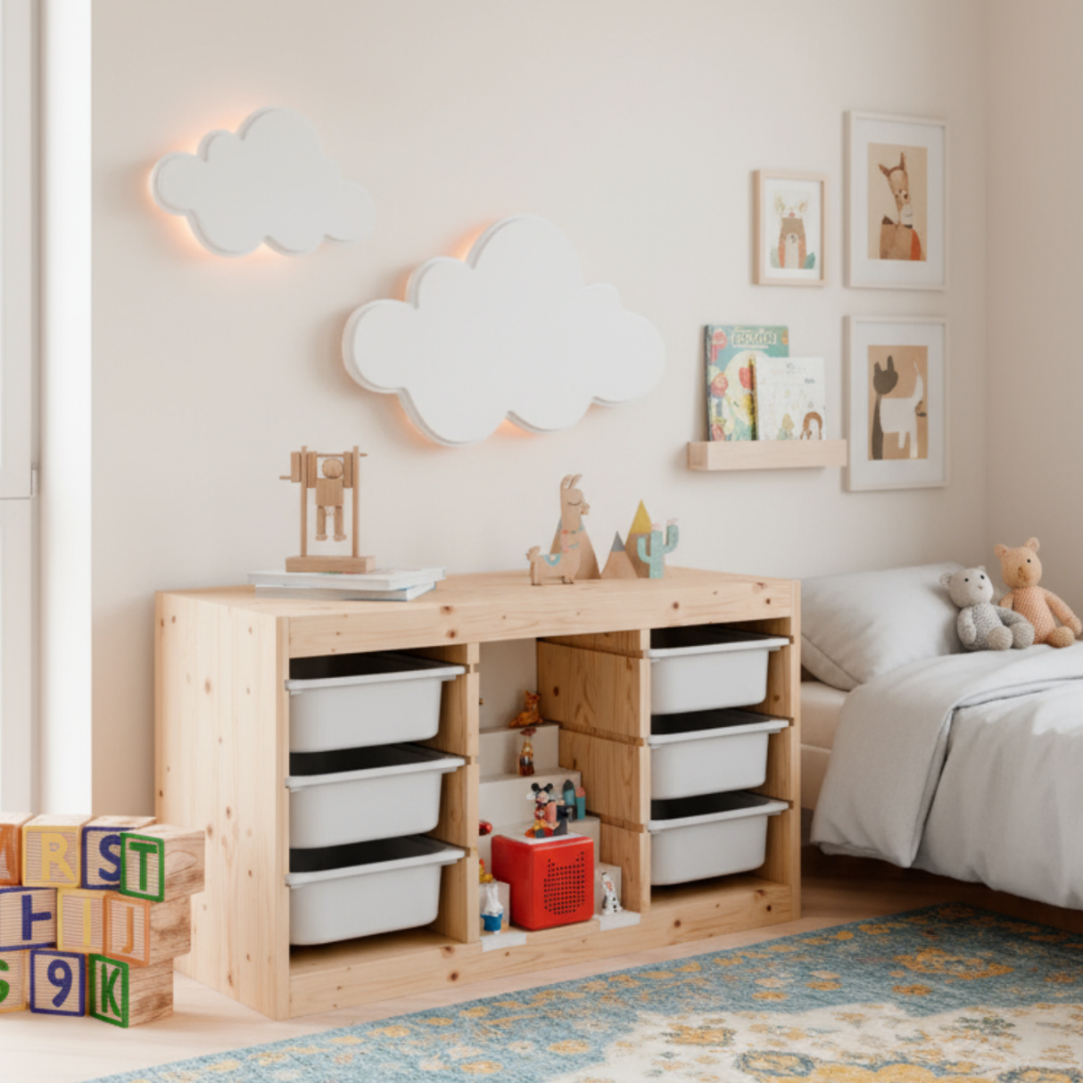 Tonie Regal für IKEA Trofast - Magnetische Treppe zur Aufbewahrung von Tonie Figuren Tonie Regal Clutter Cover