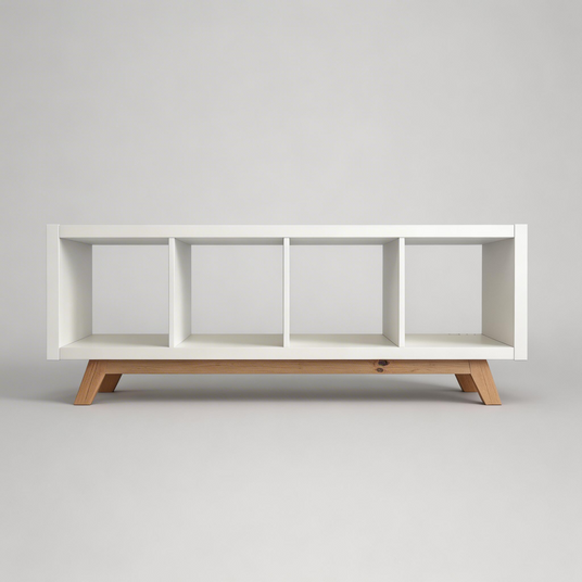 Untergestell für IKEA Kallax Regal 2er, 3er & 4er, Holz Gestell im Stil Eiche Möbelfüße Clutter Cover