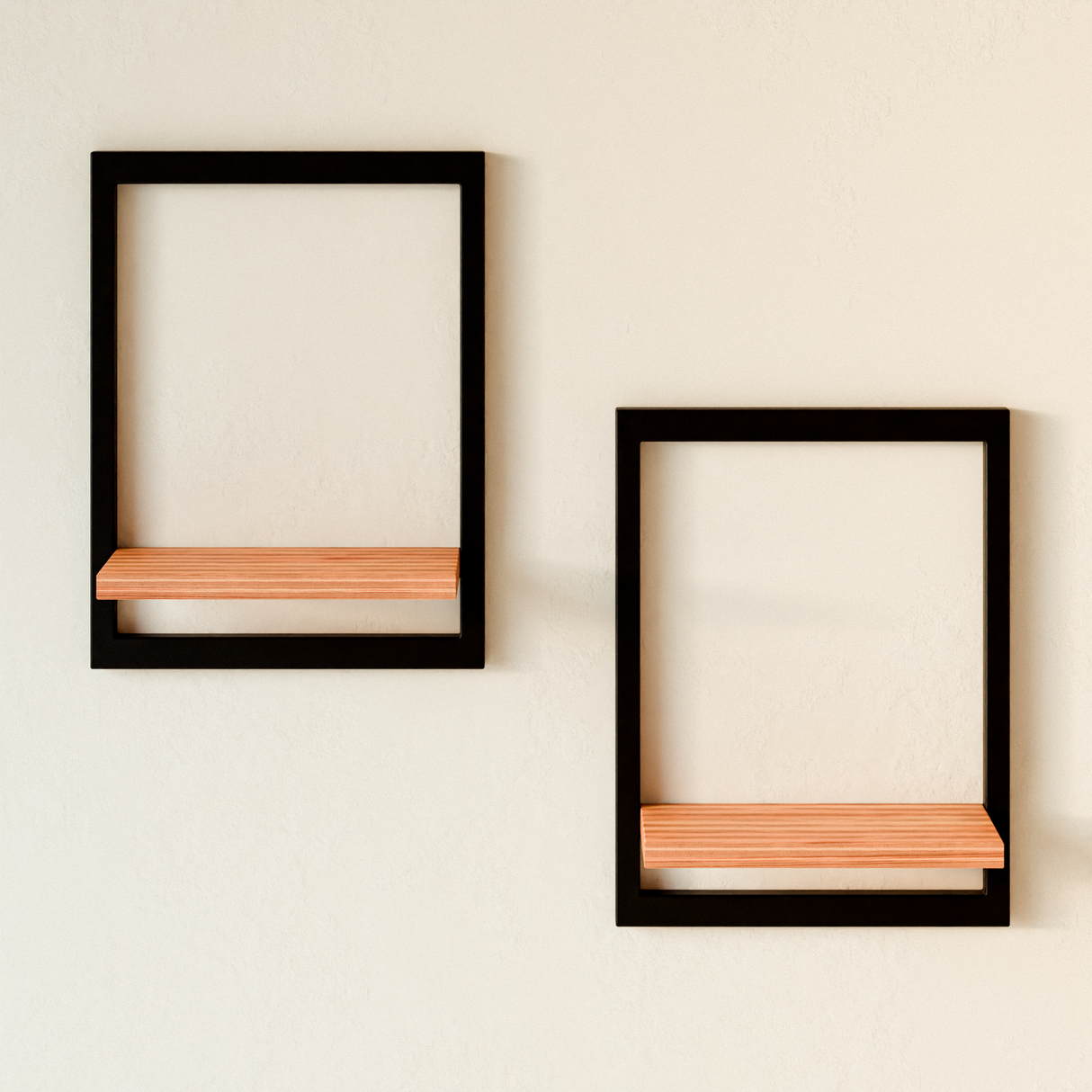 Wandregal mit Metallrahmen Modernes Regal mit Rahmen als Wanddekoration Clutter Cover