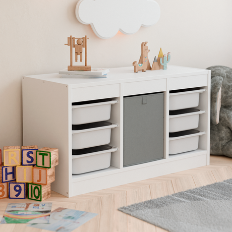 XXL Stoffbox für IKEA Trofast Regal, 30x42x40cm, Große Stoff-Kiste, Grau Box Kiste Korb Clutter Cover