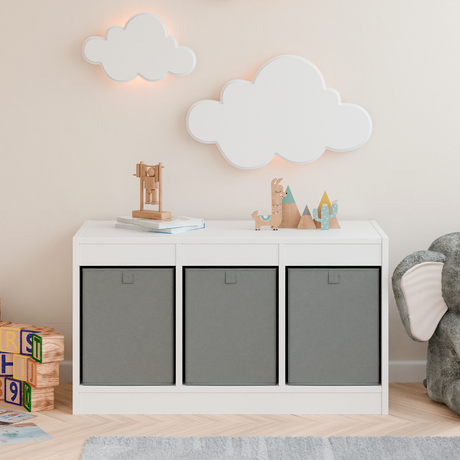 XXL Stoffbox für IKEA Trofast Regal, 30x42x40cm, Große Stoff-Kiste, Grau Box Kiste Korb Clutter Cover