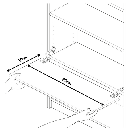 Klapptür für IKEA BILLY Regal, 80 x 30cm in Weiß oder Eichenoptik Billy Einsatz Clutter Cover