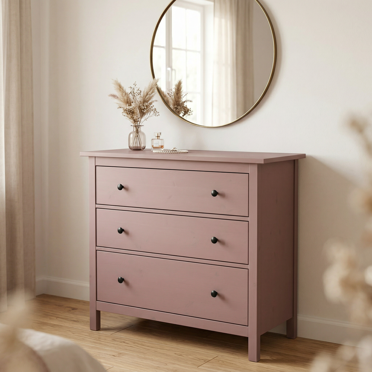 Möbelfarbe ohne Schleifen, Rosa 750ml Kreidefarbe ideal für IKEA Möbel, Kreidelack für ca. 6m² Möbelfarbe Clutter Cover