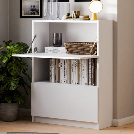 Klapptür für IKEA BILLY Regal, 80 x 30cm in Weiß oder Eichenoptik Billy Einsatz Clutter Cover