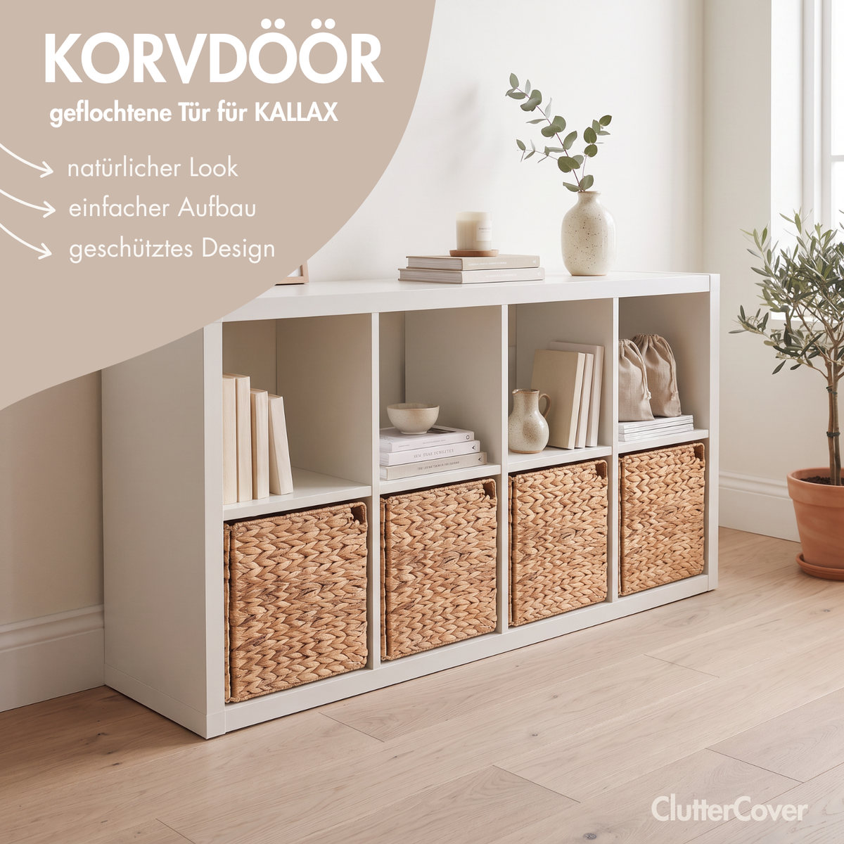 KORVDÖÖR – Tür aus Wasserhyazinthe für IKEA KALLAX Regal