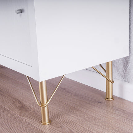 4 x Möbelfüße Metallbeine passend für Ikea Kallax oder Besta Regal - in WEIß