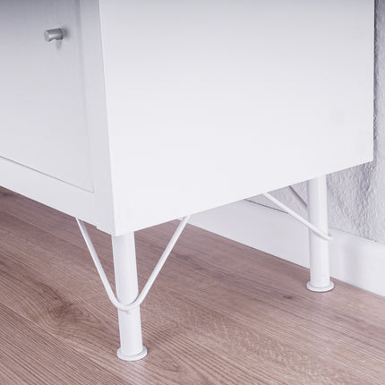 4 x Möbelfüße Metallbeine passend für Ikea Kallax oder Besta Regal - in CHROME