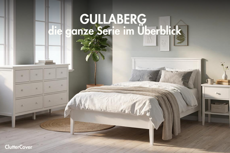 IKEA GULLABERG Serie in Weiß – Kommode mit 8 Schubladen, Bettgestell und Nachttisch im Schlafzimmer